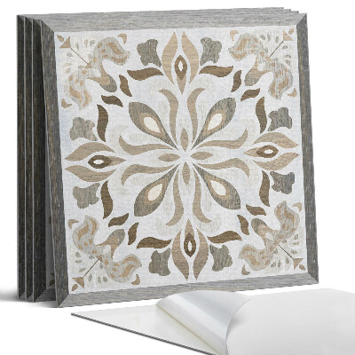 Panou perete pătrat Model floral cu simetrie