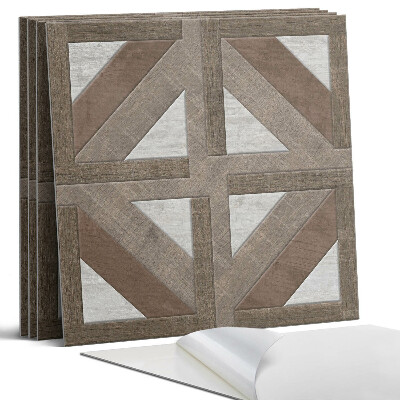 Panou decorativ perete Geometria lemnului și a betonului