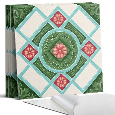 Panou perete pătrat Model floral într-un romb