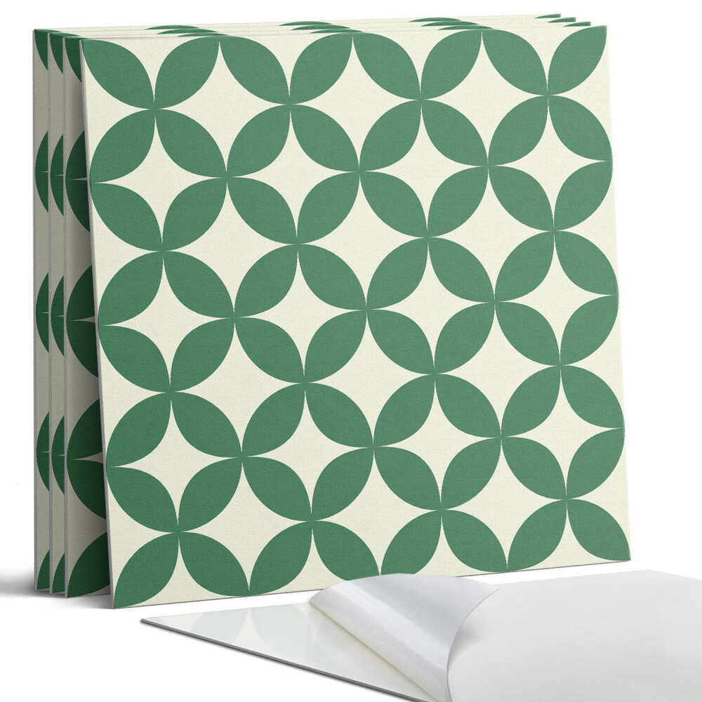 Panou perete pătrat Motiv de frunze într-o plasă