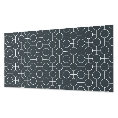 Panou de perete bucatarie Model de cercuri și linii în geometrie