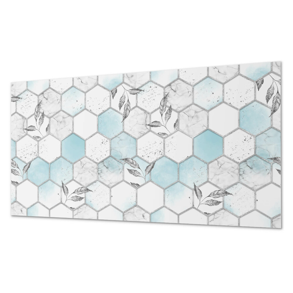 Panou perete Mozaic hexagonal cu frunze