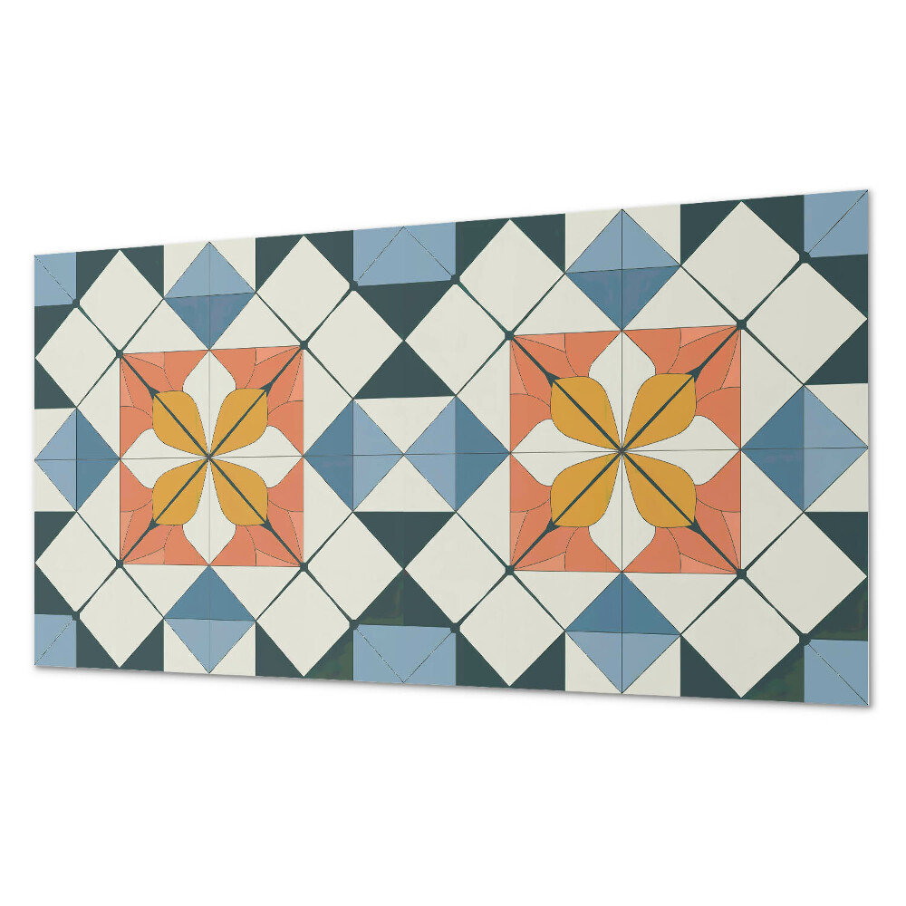 Panou perete Motiv floral în forme geometrice