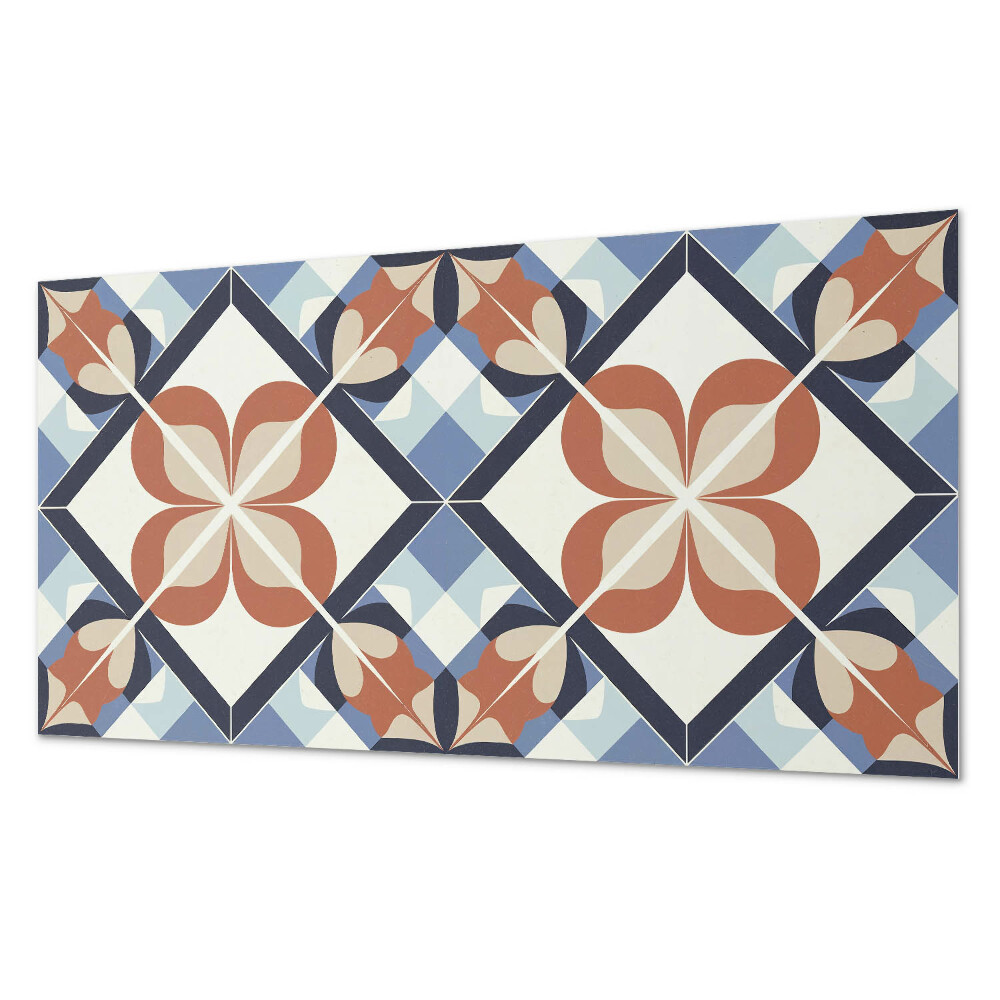 Panou de perete bucatarie Model floral în forme simetrice