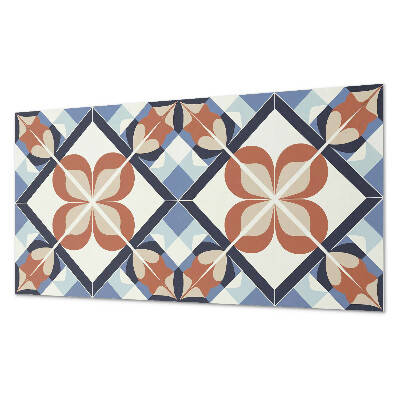 Panou de perete bucatarie Model floral în forme simetrice