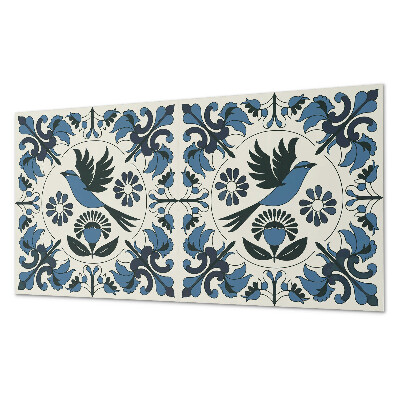 Panou perete Motiv de pasăre printre flori colorate