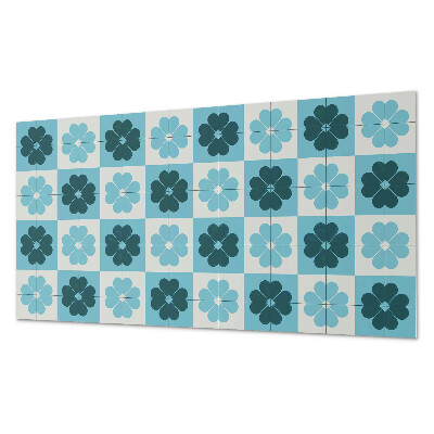 Panou perete Motiv floral în carouri