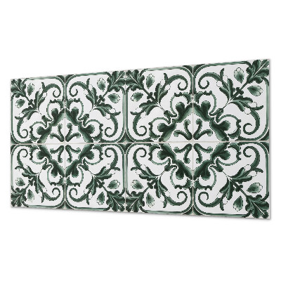 Panou de perete bucatarie Pătrate de plante într-un stil geometric