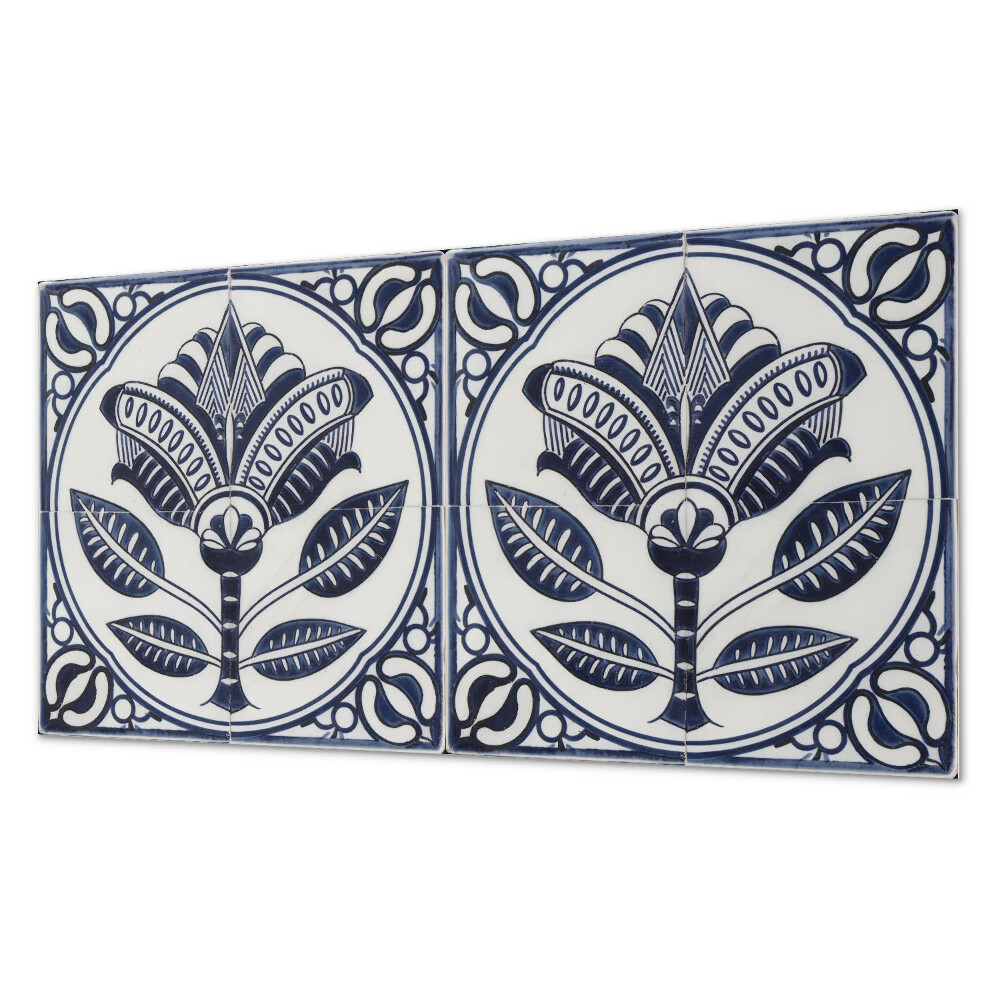 Panou perete Motiv floral în stil ceramic