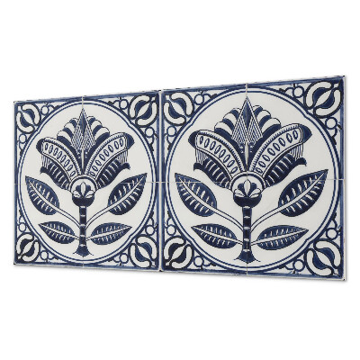 Panou perete Motiv floral în stil ceramic