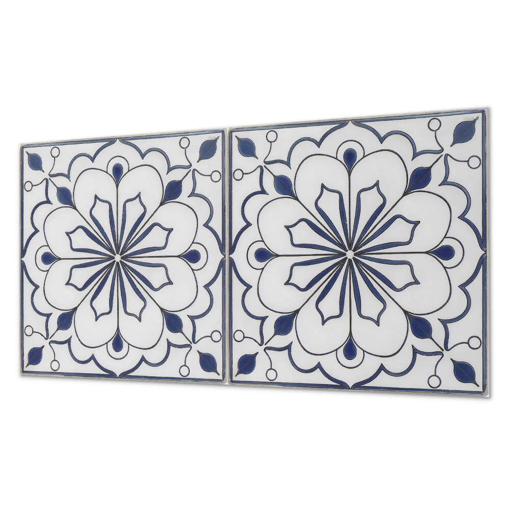 Panou de perete bucatarie Motiv floral în stil ceramic