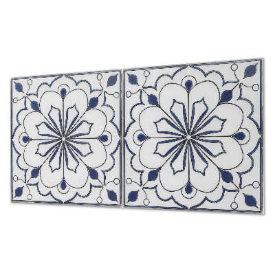 Panou de perete bucatarie Motiv floral în stil ceramic