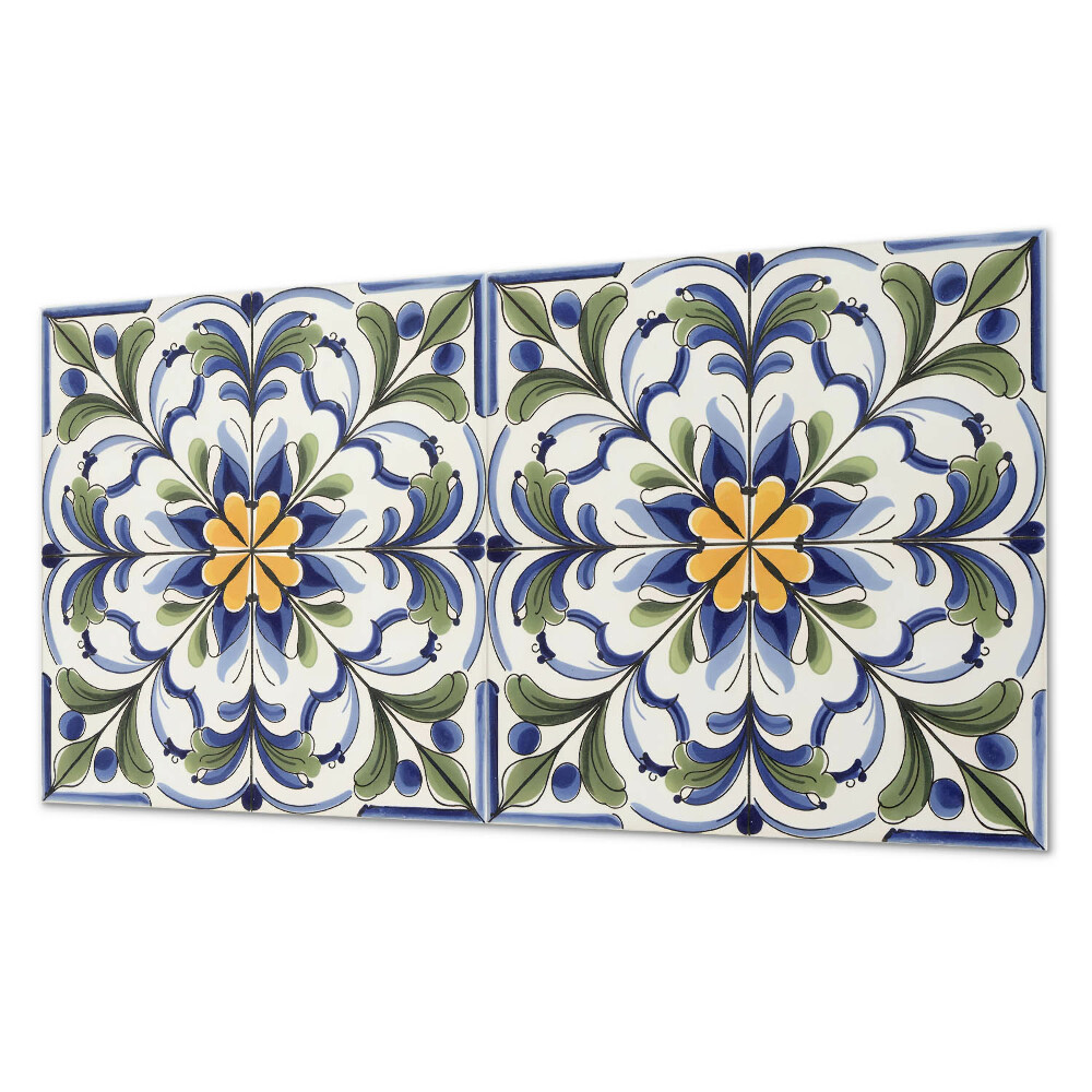 Panou de perete bucatarie Motiv floral în stil ceramic