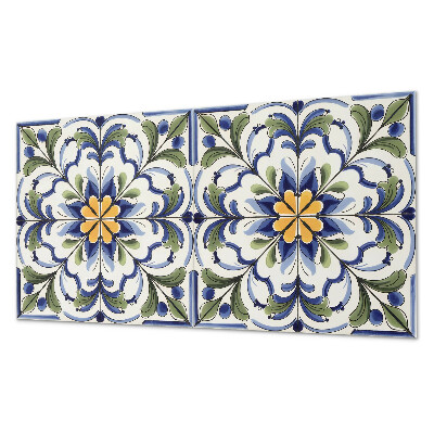 Panou de perete bucatarie Motiv floral în stil ceramic