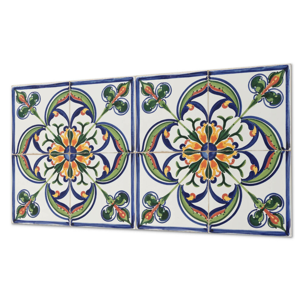 Panou de perete bucatarie Motiv floral pe faianță