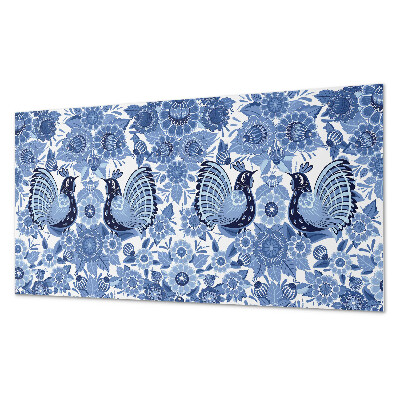 Panou decorativ pvc Motivul păsărilor și florilor