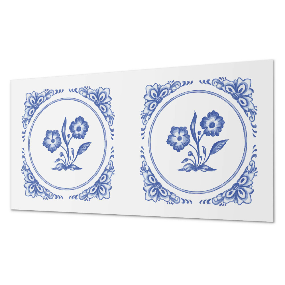 Panou de perete bucatarie Motiv floral într-un cerc