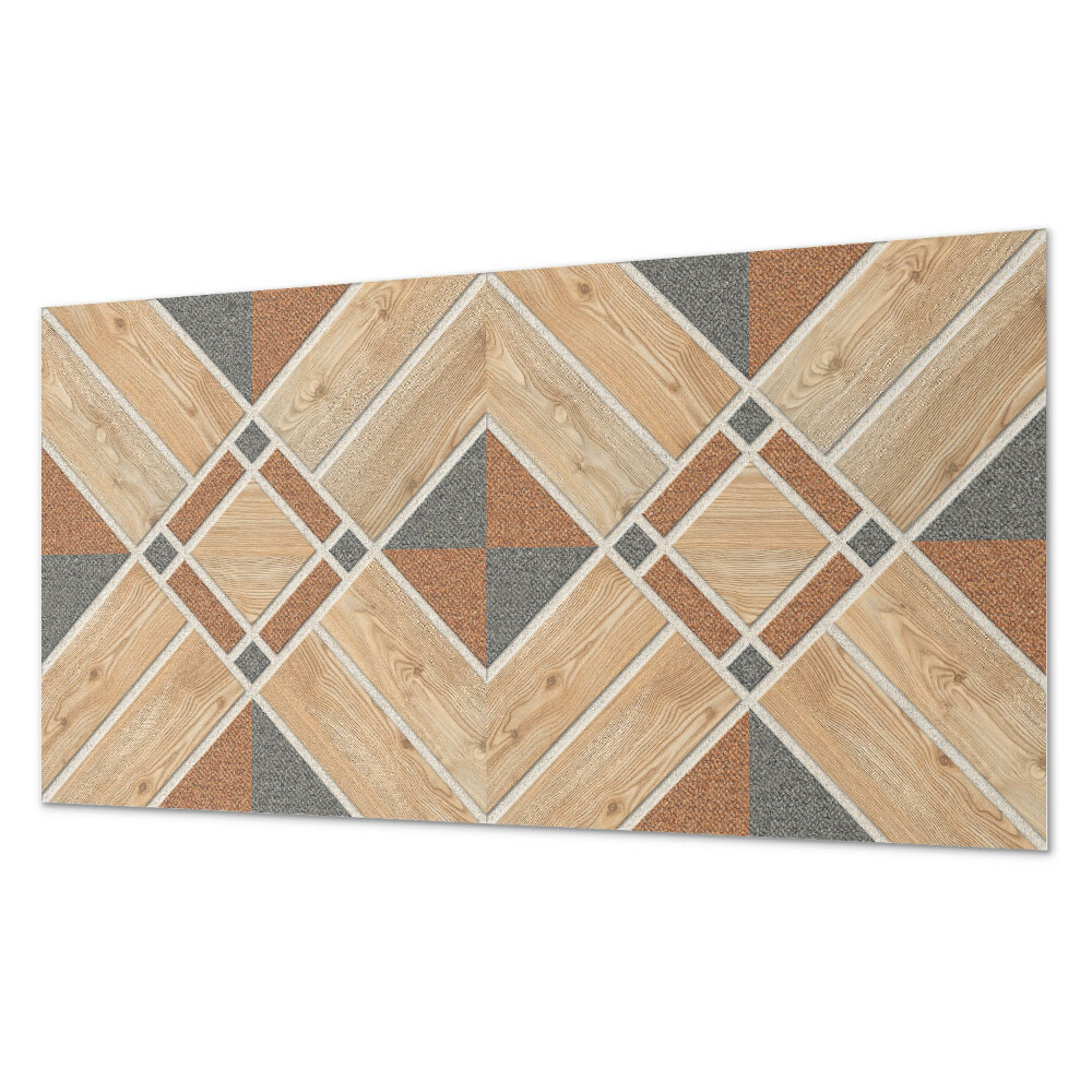 Panou perete Model geometric cu lemn natural