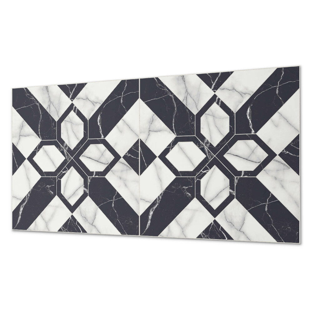 Panou de perete bucatarie Model de marmură în forme geometrice