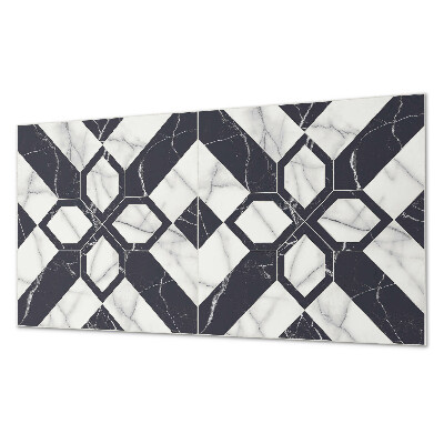 Panou de perete bucatarie Model de marmură în forme geometrice