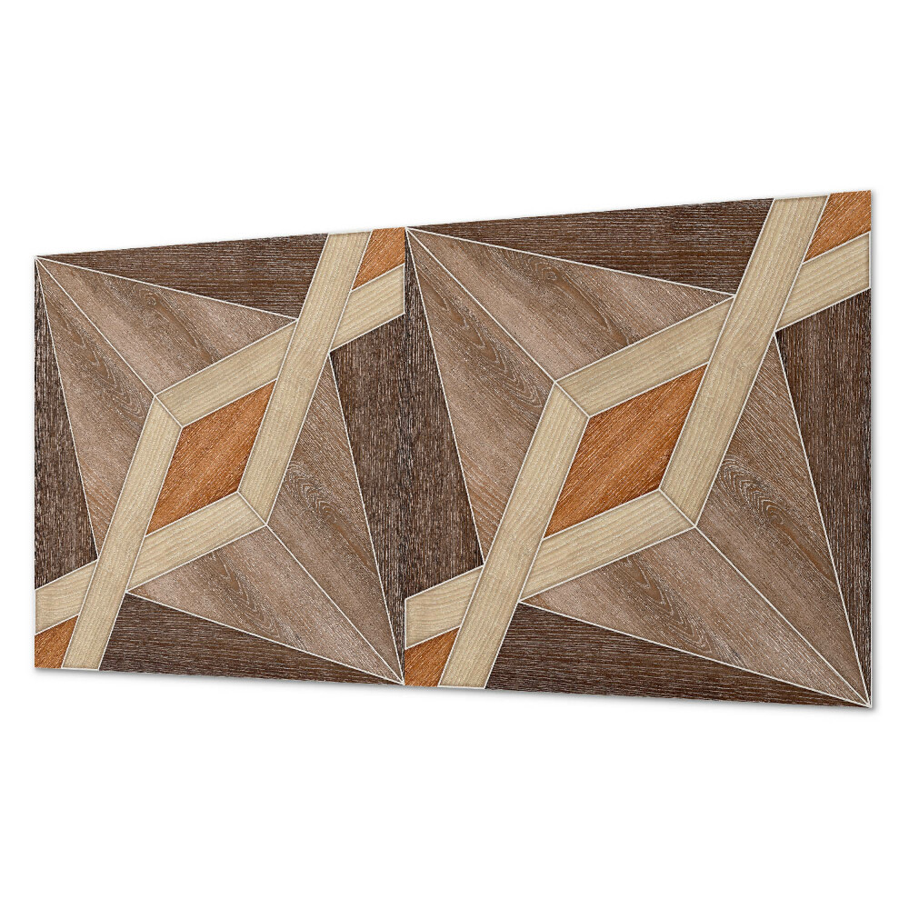 Panou de perete bucatarie Model geometric din lemn natural