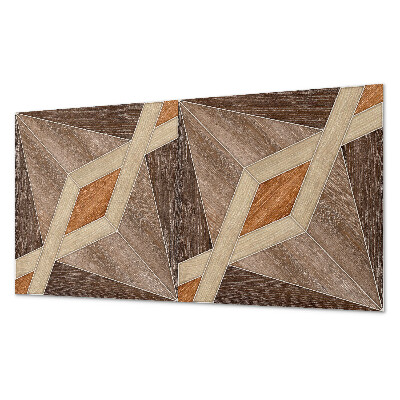 Panou de perete bucatarie Model geometric din lemn natural