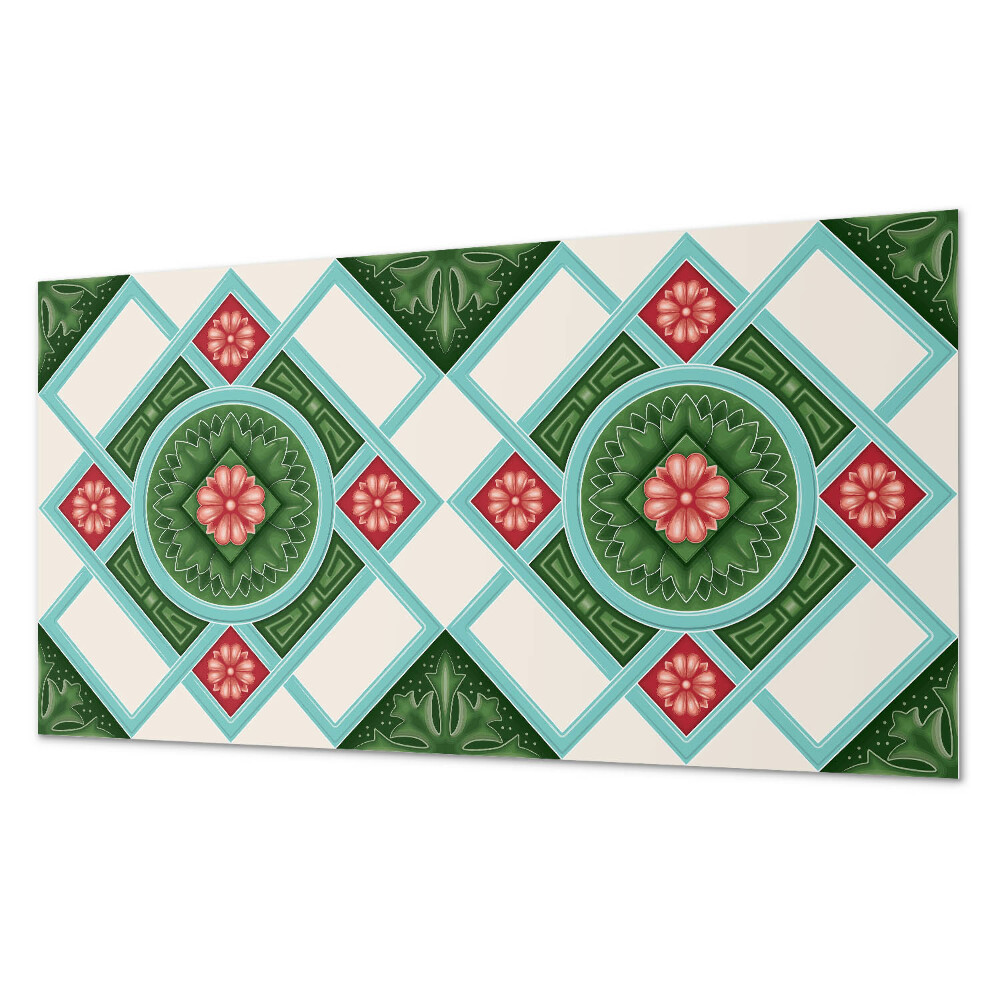 Panou decorativ pvc Motiv floral într-un aranjament de romburi