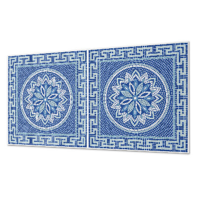 Panou de perete bucatarie Model floral de mozaic