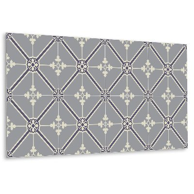 Panou decorativ perete Model floral pe fundal gri