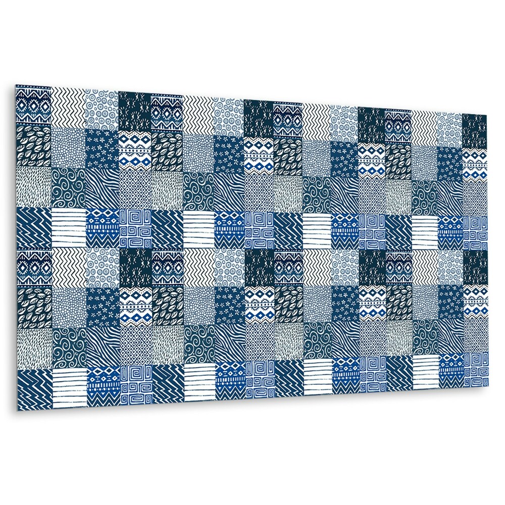 Panou decorativ perete Modele geometrice și abstracte albastre