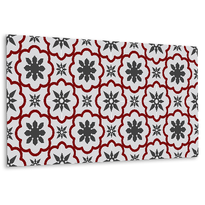 Panou decorativ Model floral în nuanțe de gri și roșu