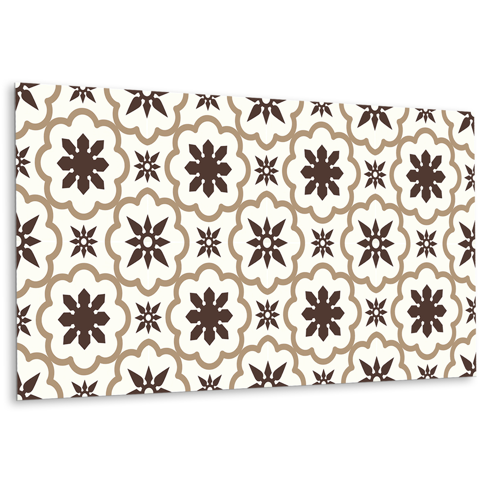 Panou decorativ bucatarie Model floral în nuanțe de maro