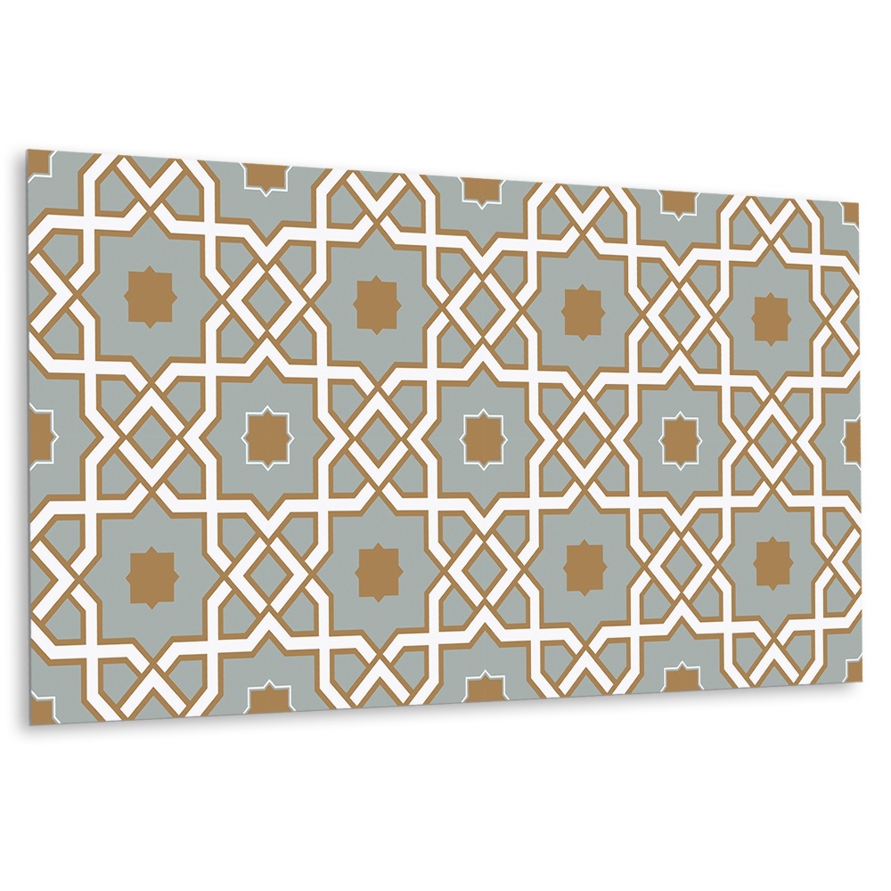 Panou decorativ bucatarie Model geometric în nuanțe de maro