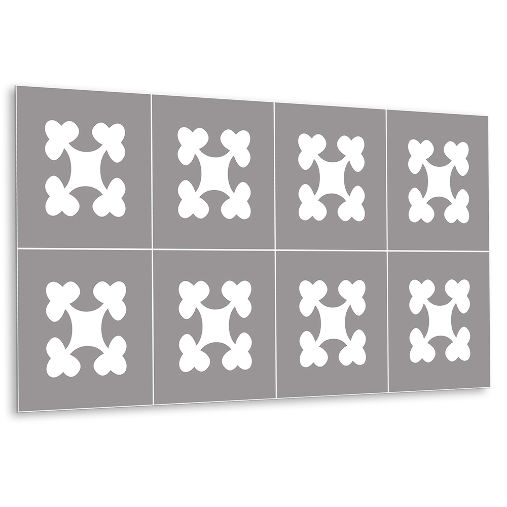 Panou decorativ bucatarie Motiv floral pe fundal gri