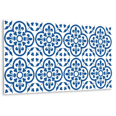 Panou decorativ bucatarie Motiv floral în nuanțe de albastru