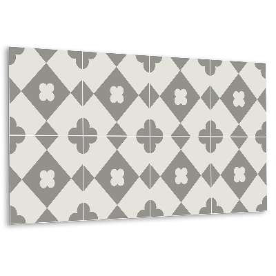 Panou decorativ bucatarie Mozaic floral gri și alb