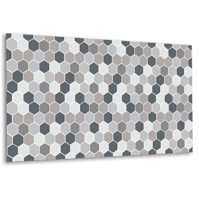 Panou decorativ hexagoane gri pe fundal alb