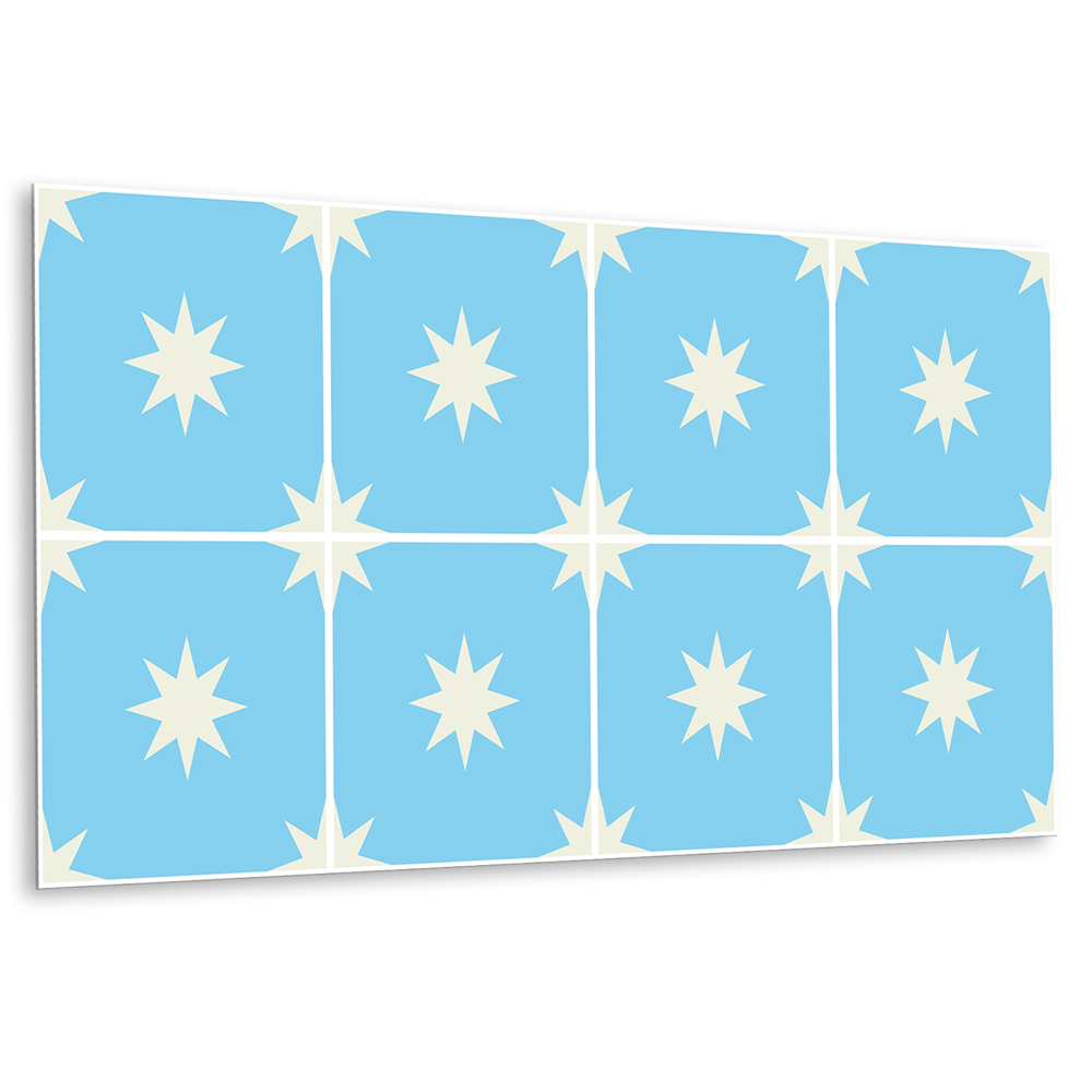 Panou decorativ bucatarie Stea albastră pe un fundal deschis