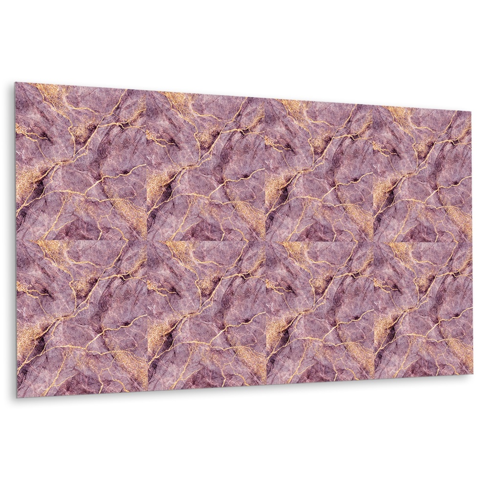 Panou decorativ bucatarie Marmură violetă cu vene aurii