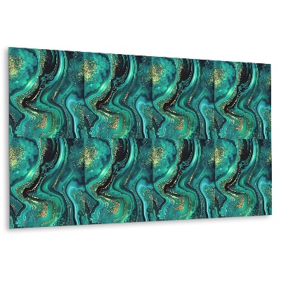 Panou decorativ Rezumat marmorat verde cu sclipici