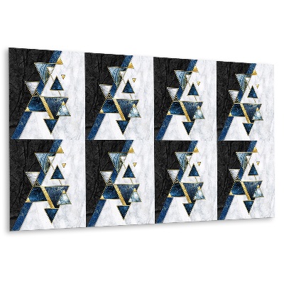 Panou decorativ Geometrie în nuanțe de albastru închis și auriu