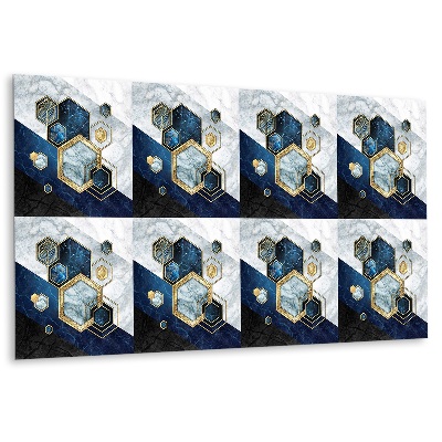 Panou decorativ perete Geometrie de marmură cu accente aurii