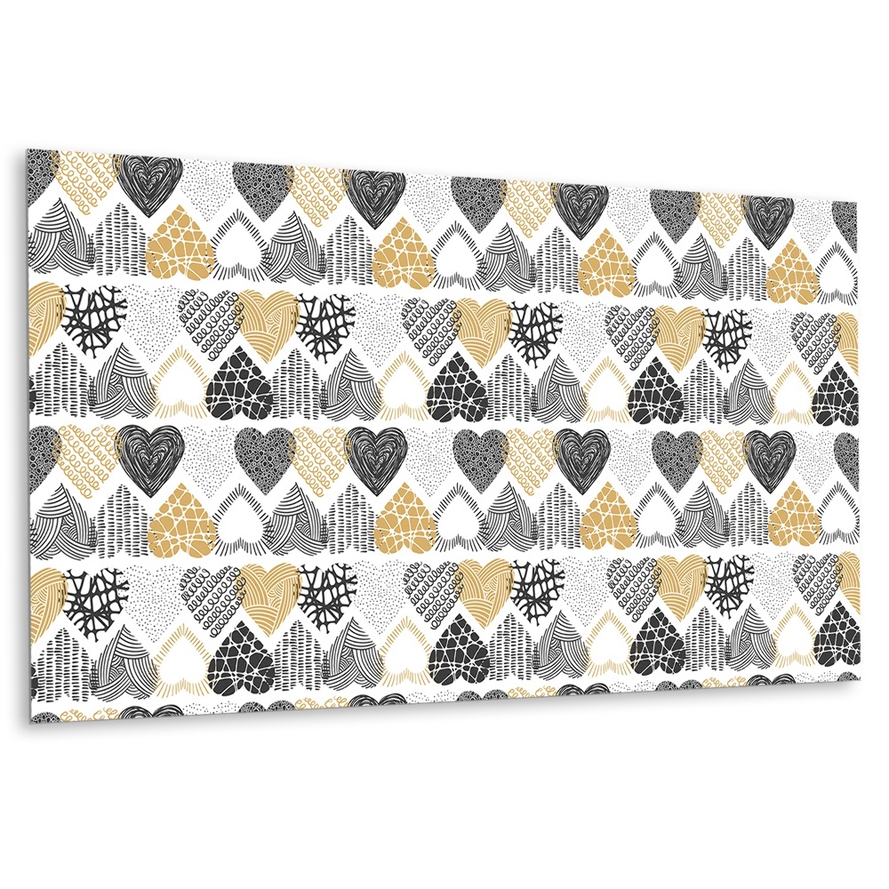 Panou decorativ perete Motiv de inimă cu modele geometrice