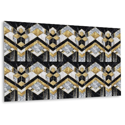 Panou decorativ perete Geometrie în nuanțe de negru și auriu