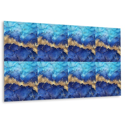 Panou decorativ bucatarie Val de mare cu accente aurii