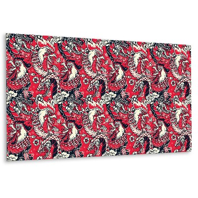 Panou decorativ Motiv de tatuaj cu cocoș și dragon