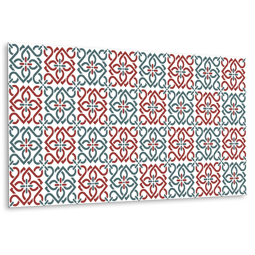 Panou decorativ bucatarie Model floral cu forme geometrice