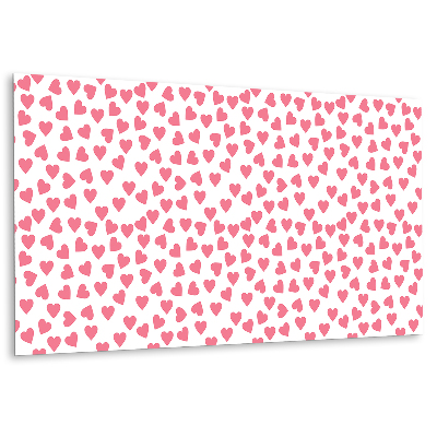 Panou decorativ Inimi roz pe fundal alb