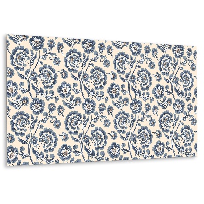 Panou decorativ Model floral în nuanțe de albastru