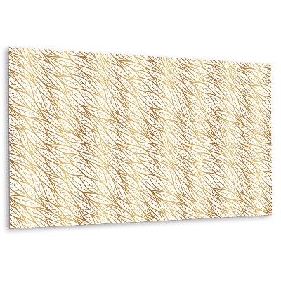 Panou decorativ Frunze de aur pe fundal alb